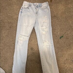 Light Blue Distressed Women's Jeans
